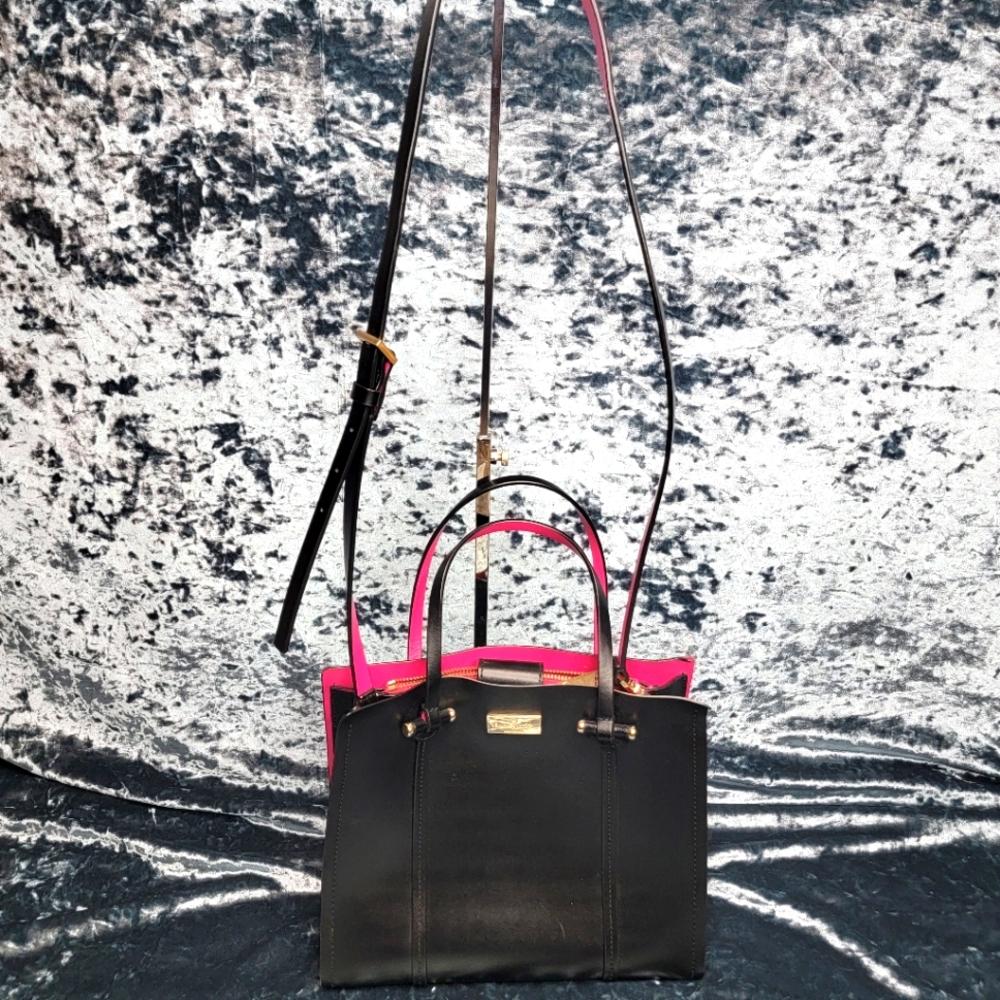 Kate Spade Arbour Hill Crossbody Bag in Black and Pink Leather P60‎